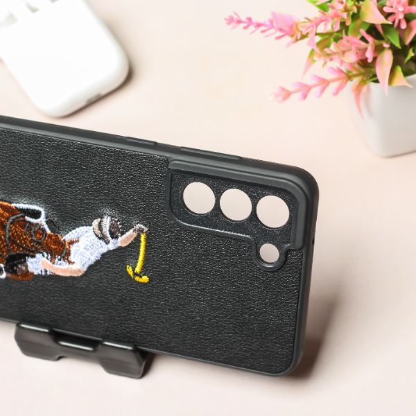 Black Leather Horse rider Camera Ornamented for Samsung S21 FE - Image 2