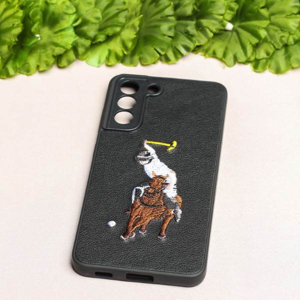 Black Leather Horse rider Camera Ornamented for Samsung S21 FE - Image 3