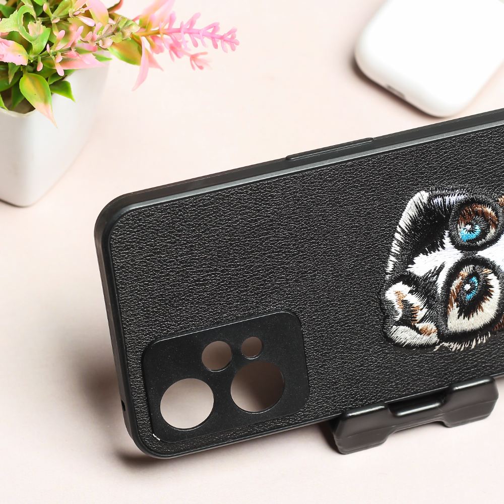 Black Leather Puppy Ornamented for Oneplus Nord CE 2 - Image 3
