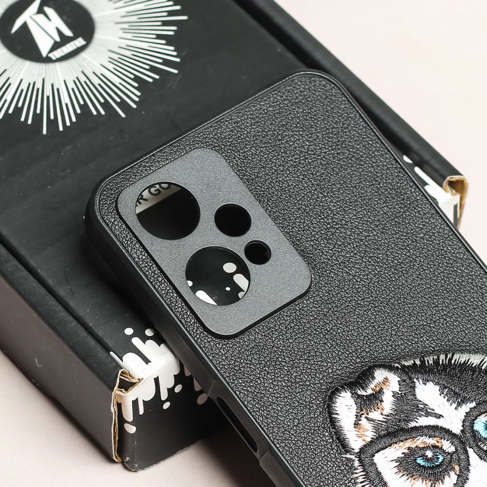 Black Leather Puppy Ornamented for Oneplus Nord CE 2 - Image 4