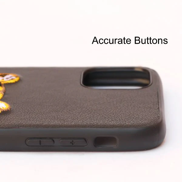 Black Leather Yellow Lion Ornamented for Apple iPhone 11 Pro - Image 5