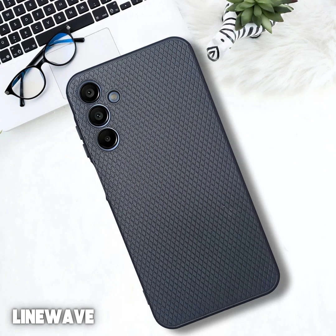 Black Line Wave Silicone Case for Samaung A36