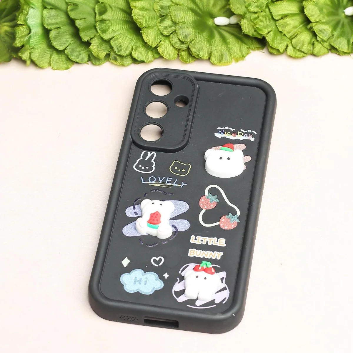 Black Little Bunny Silicone case for Samsung A55 - Image 2