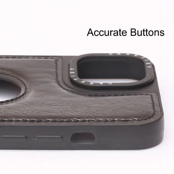 Puloka Black Logo cut Leather silicone case for Apple iPhone 13 - Image 5
