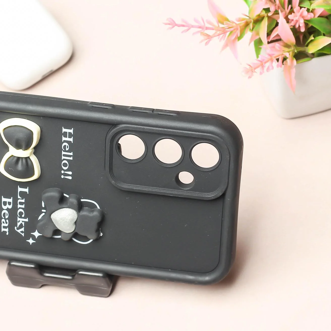 Black Lucky Bear Silicone case for Samsung A55 - Image 3