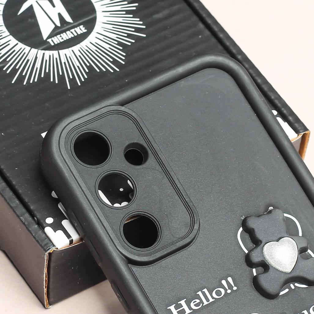 Black Lucky Bear Silicone case for Samsung A55 - Image 4