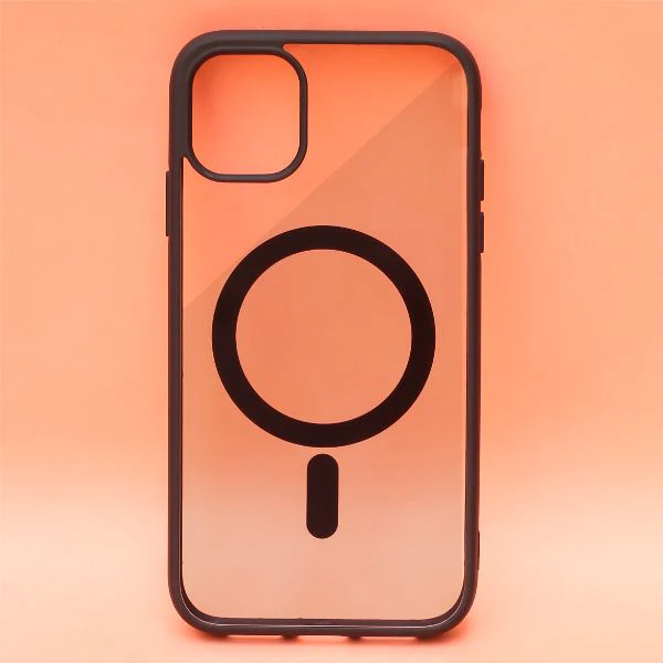 Black MagSafe Clear Transparent Silicone case for Apple iphone 15 Pro - Image 2