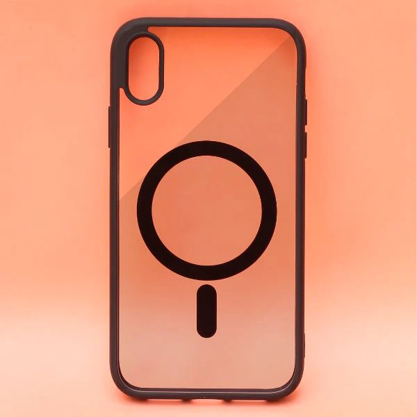 Black MagSafe Clear Transparent Silicone case for Apple iphone Xr - Image 2