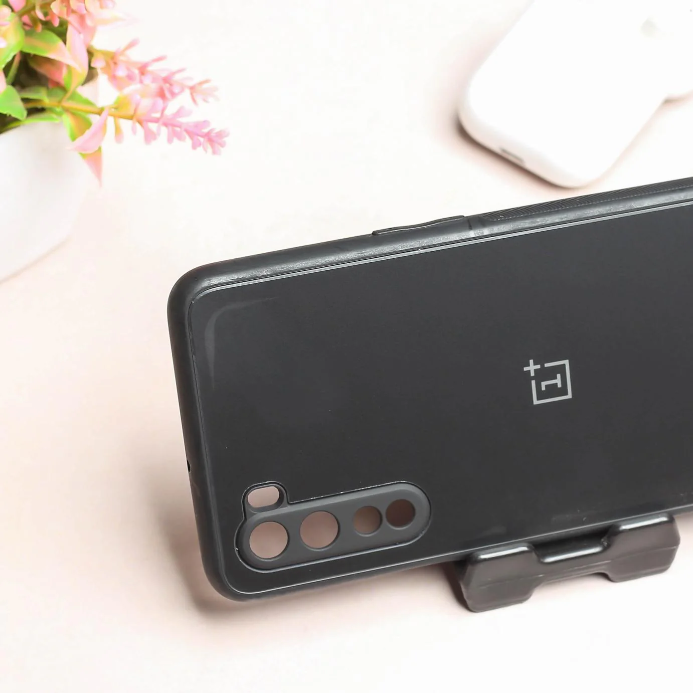 Black Matte Fiber Silicone case for Oneplus Nord - Image 3