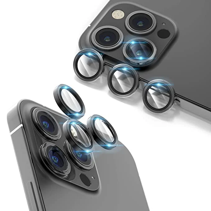 Black Metallic camera ring lens guard for Apple iphone 13 Pro Max - Image 3