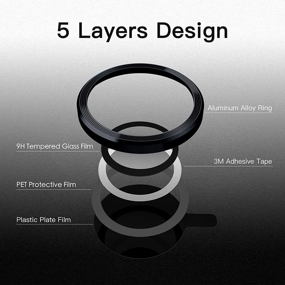 Black Metallic camera ring lens guard for Apple iphone 14 - Image 6