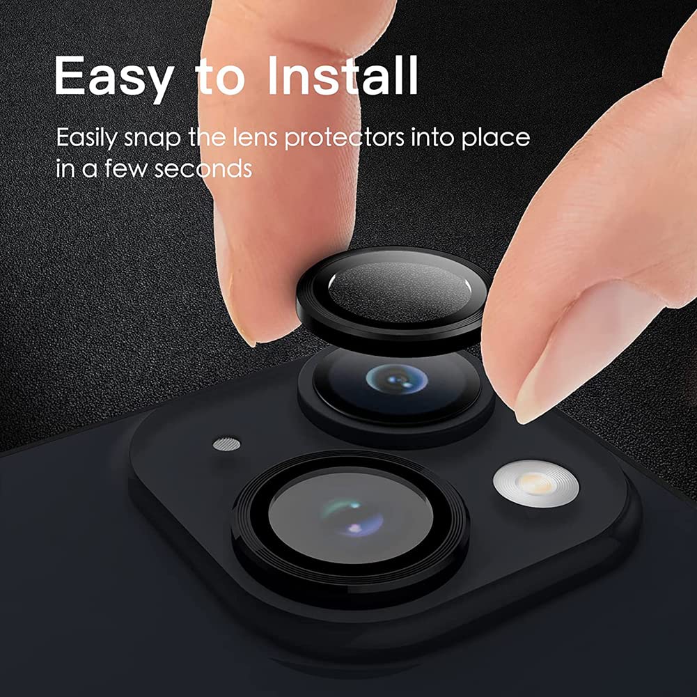 Black Metallic camera ring lens guard for Apple iphone 15 - Image 4