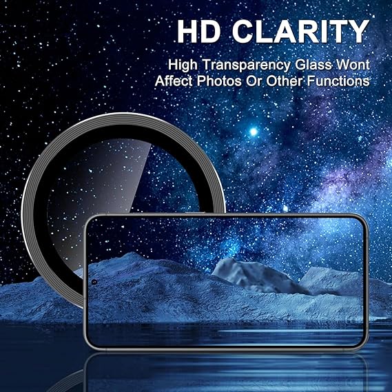 Black Metallic camera ring lens guard for Oppo Reno 12 Pro - Image 3