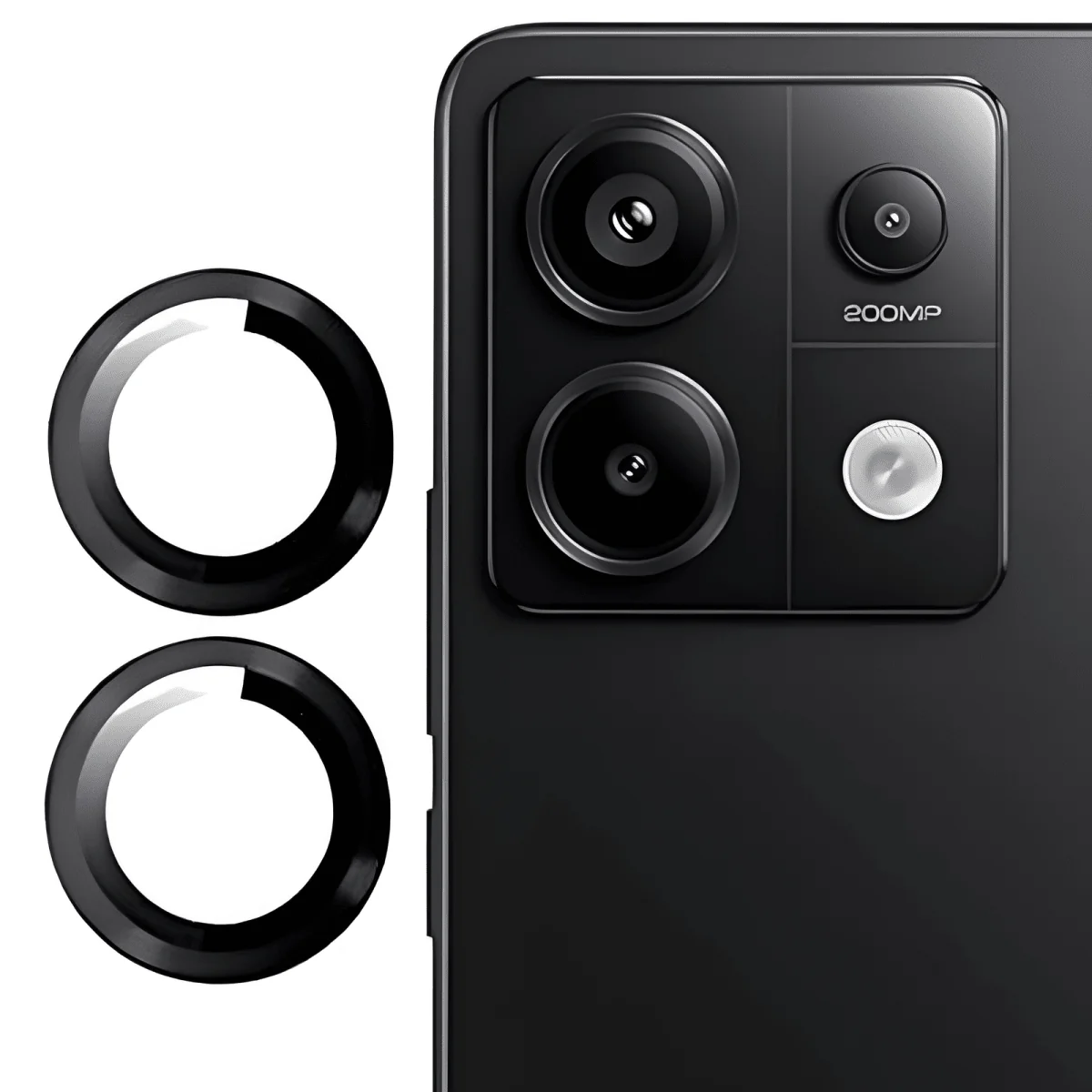 Black Metallic camera ring lens guard for Redmi Note 13 Pro