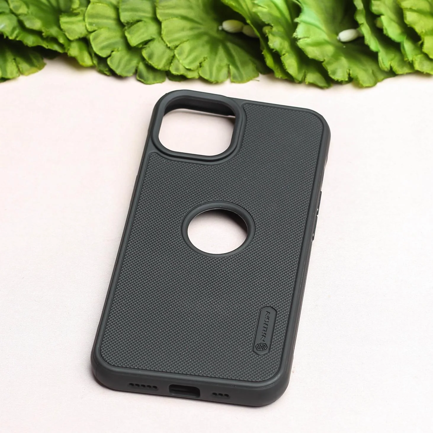 Black Niukin Logo Cut Silicone Case for Apple iphone 14 Plus - Image 2