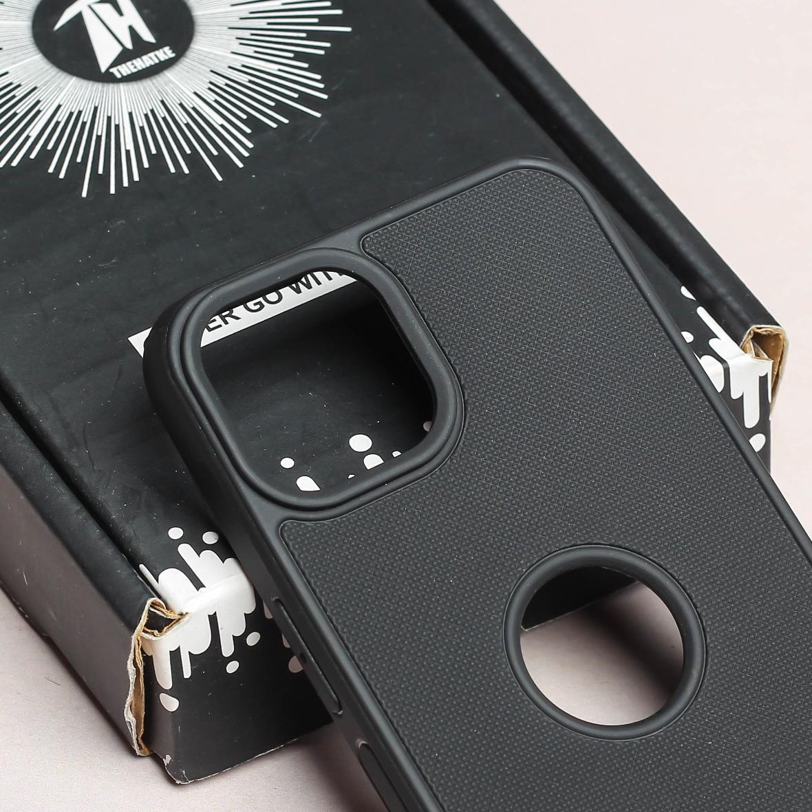Black Niukin Logo Cut Silicone Case for Apple iphone 14 Plus - Image 4