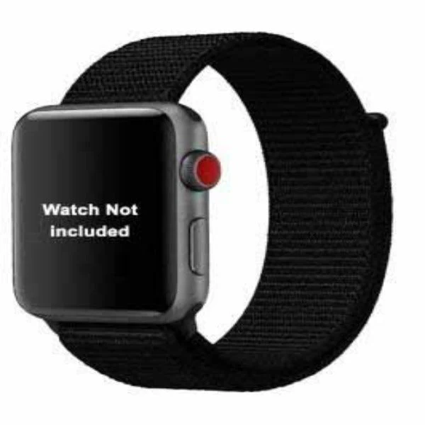 Black Nylon Strap For Apple Watch Series 7 (42mm/44mm/45mm/46mm/49mm) - Image 4