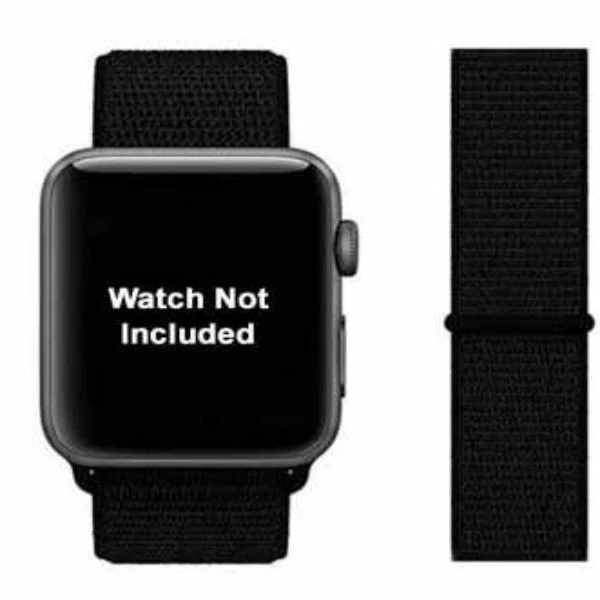 Black Nylon Strap For Apple Watch Series SE GEN 2 (42mm/44mm/45mm/46mm/49mm) - Image 3