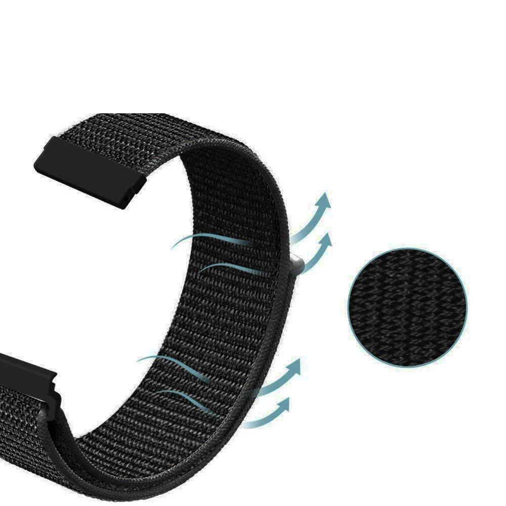 Black Nylon Strap For Smart Watch 20mm - Image 2