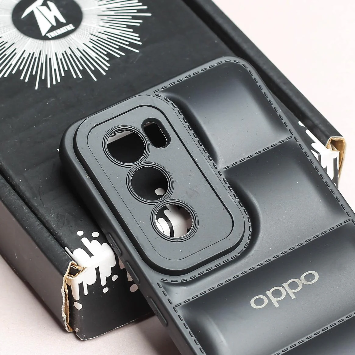 Black Puffon Silicon Case for Oppo Reno 12 - Image 4