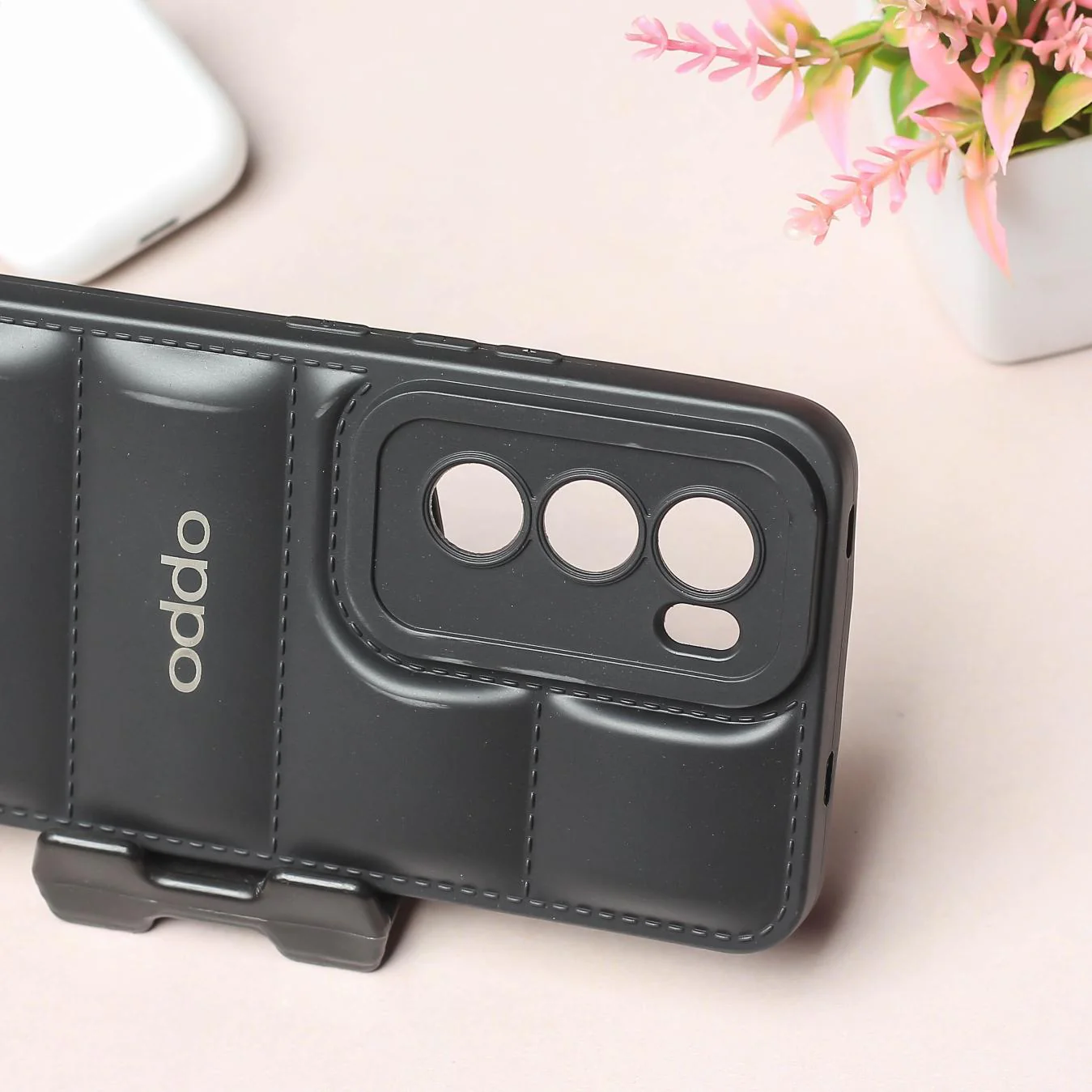 Black Puffon Silicon Case for Oppo Reno 12 Pro - Image 3