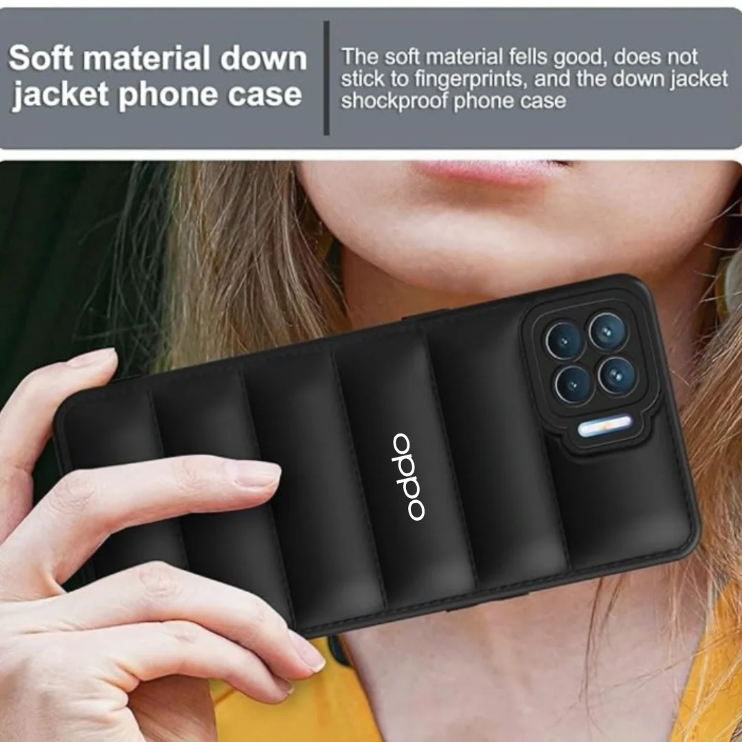 Black Puffon silicone case for Oppo F17 - Image 3
