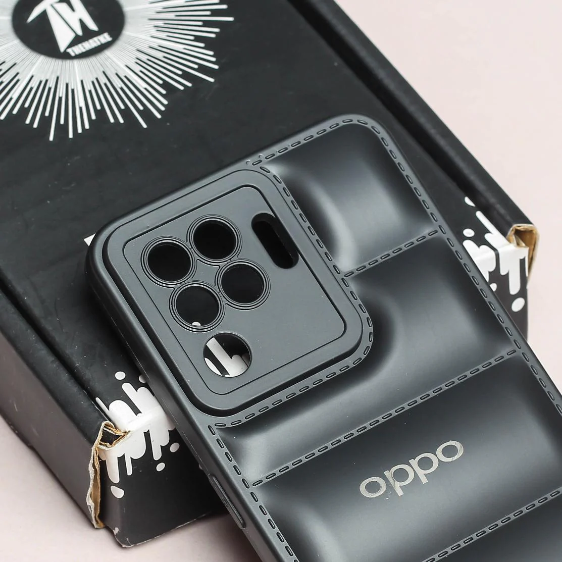 Black Puffon silicone case for Oppo F19 Pro - Image 4