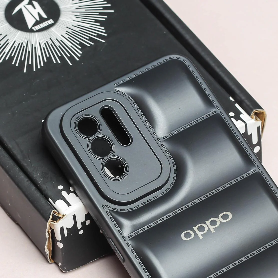 Black Puffon silicone case for Oppo F19 Pro Plus - Image 4