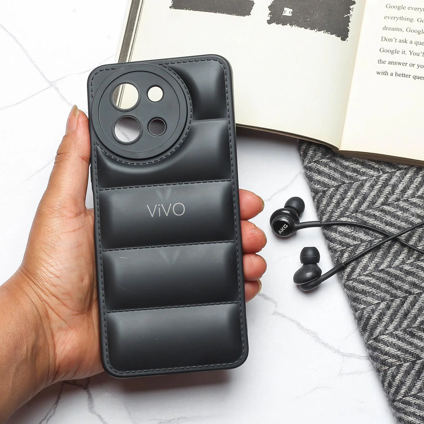 Black Puffon silicone case for Vivo T3X