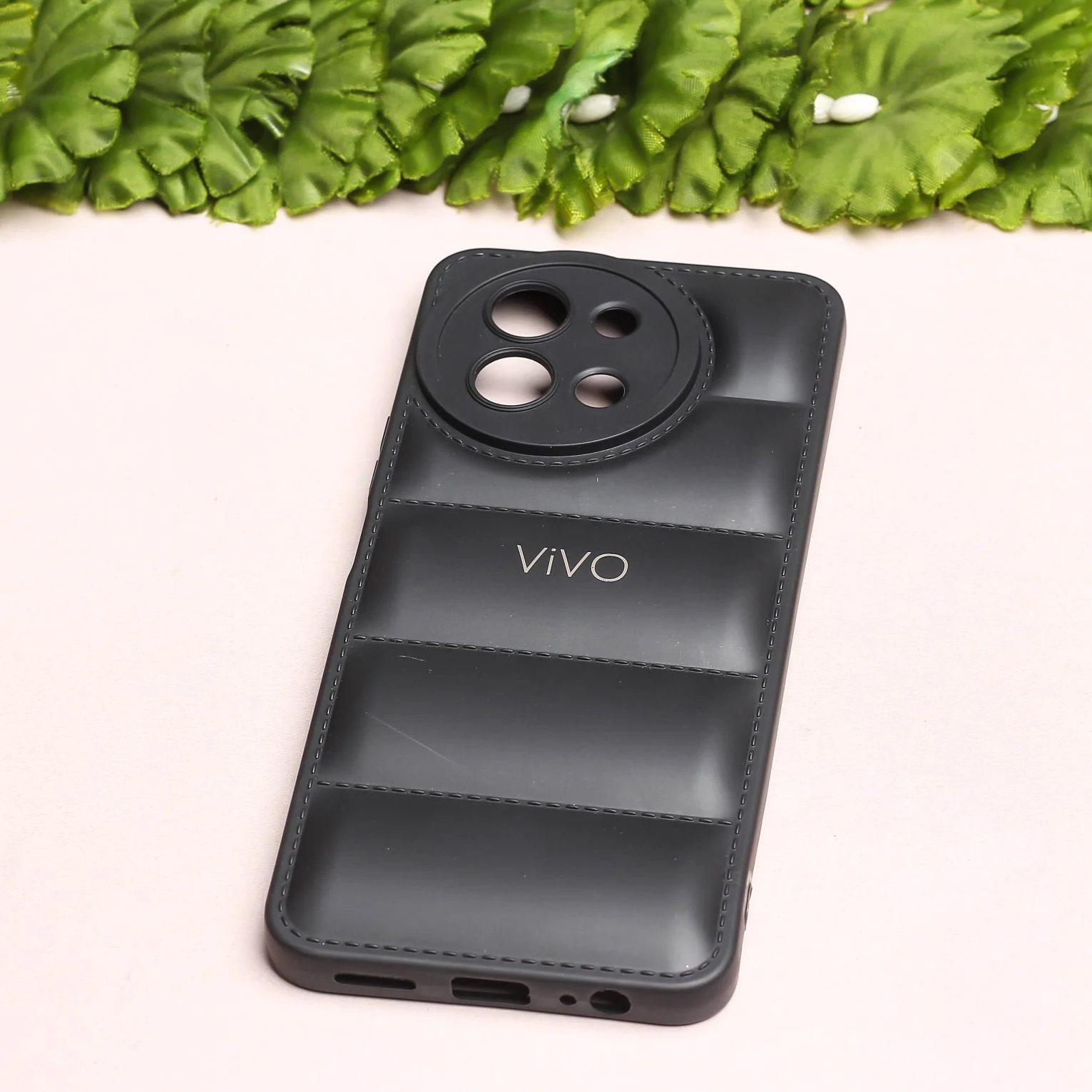 Black Puffon silicone case for Vivo T3X - Image 2