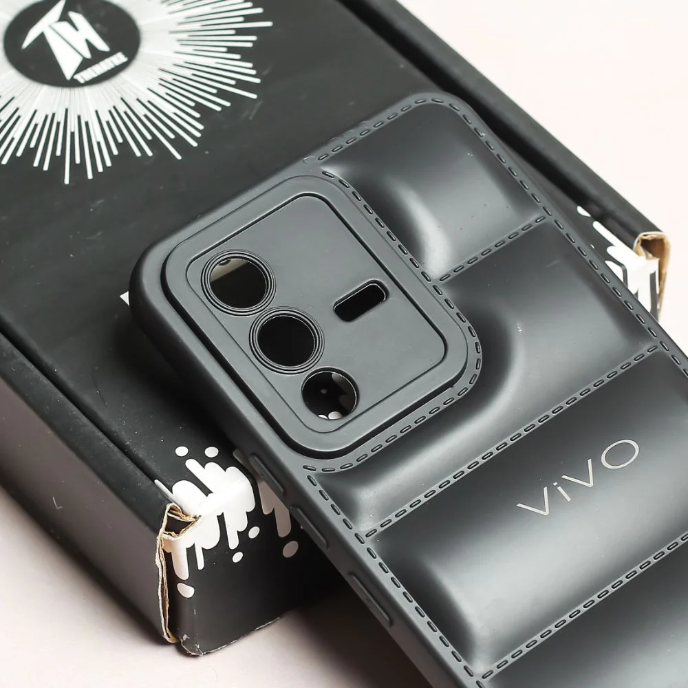 Black Puffon silicone case for Vivo V23 - Image 4