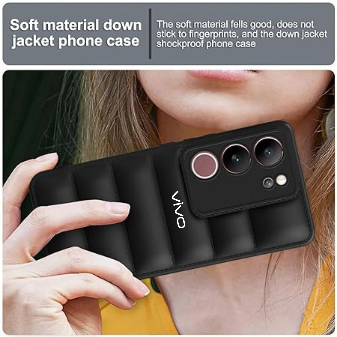Black Puffon silicone case for Vivo V29 5G - Image 2