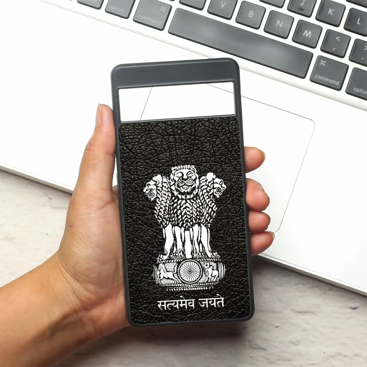 Black Satyamev Jayate MB case for Google Pixel 7