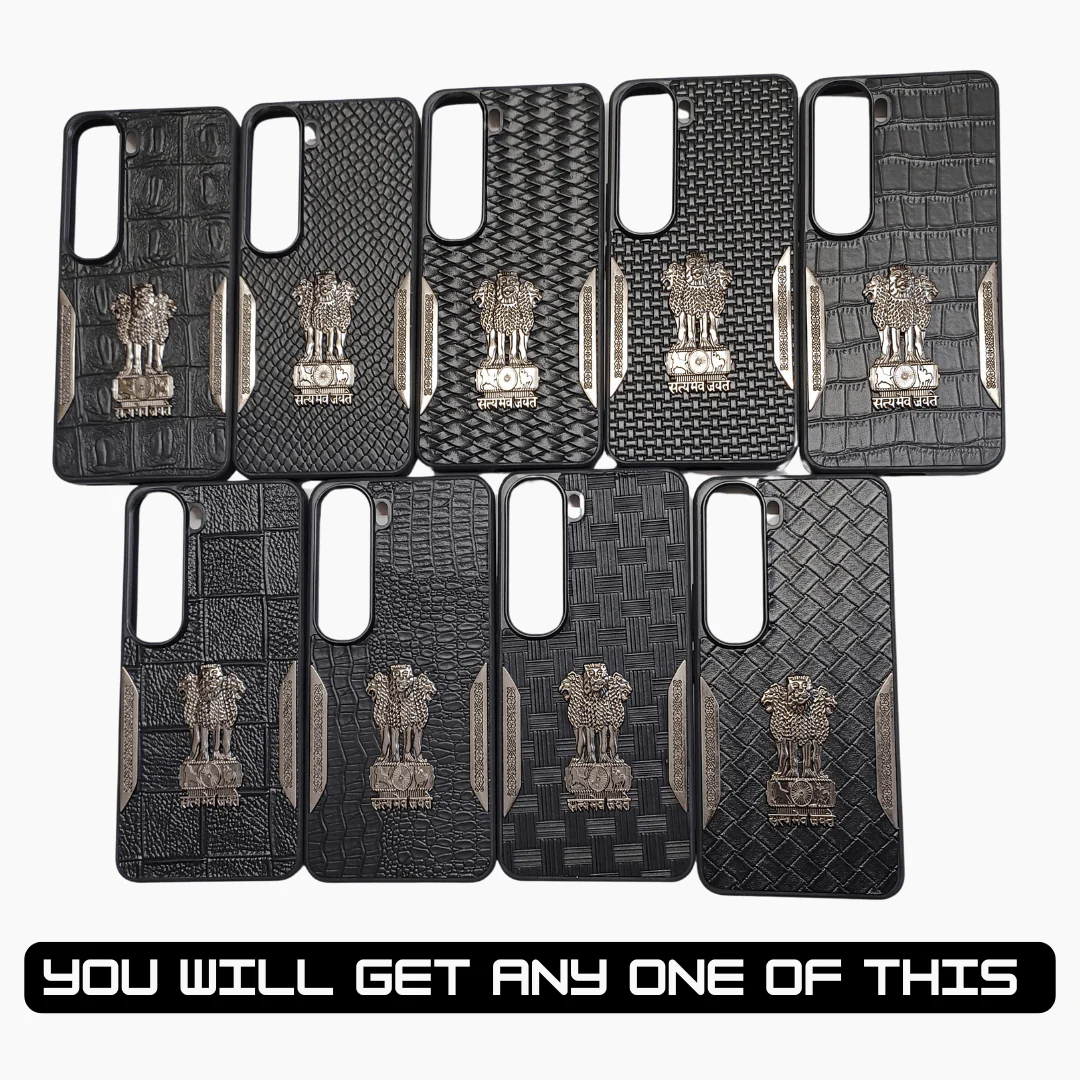 Black Satyameva Jayate embossed Leather Case for Vivo Y300 - Image 2