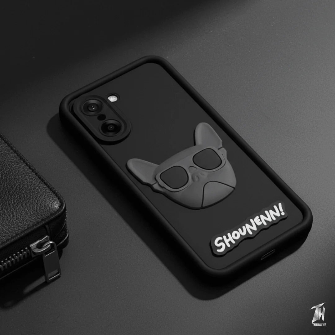 Black SHOUNENN BULLDOG Silicone case for Oneplus Nord CE 5