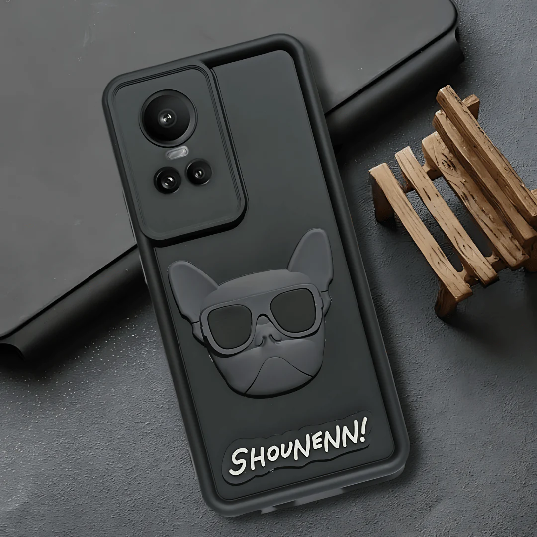 Black SHOUNENN BULLDOG Silicone case for Oppo Reno 10 - Image 5