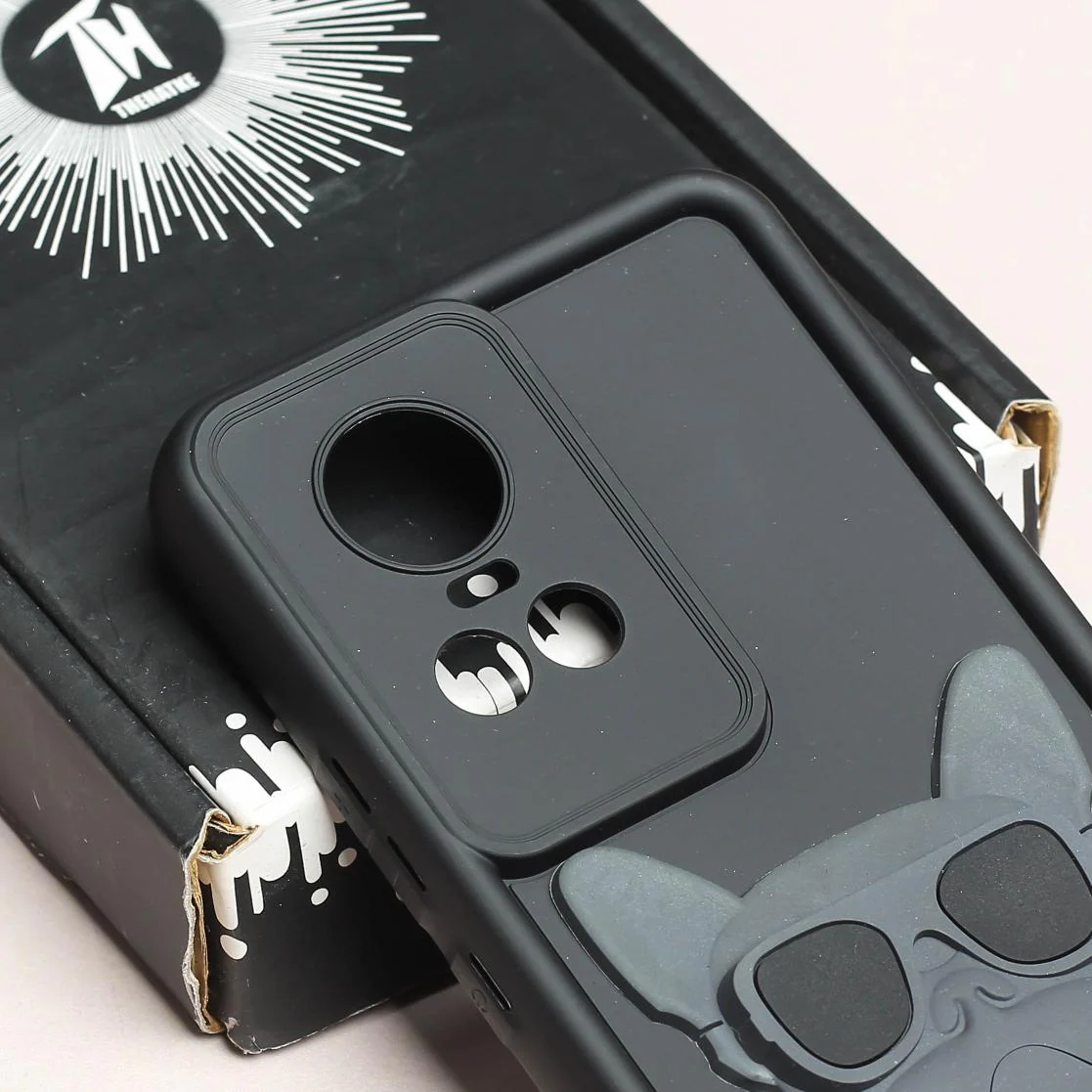 Black SHOUNENN BULLDOG Silicone case for Oppo Reno 10 Pro - Image 4