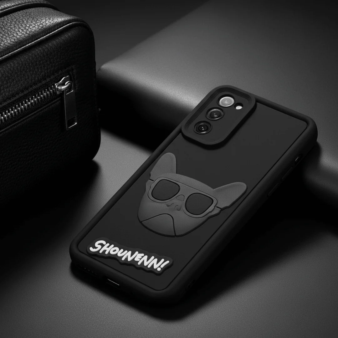 Black SHOUNENN BULLDOG Silicone case for Samsung  S20 Fe