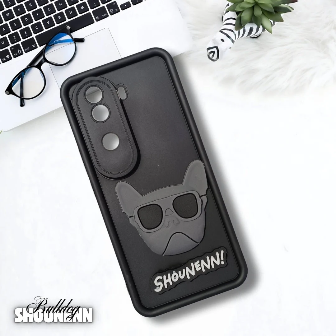 Black SHOUNENN BULLDOG Silicone case for Vivo V40E