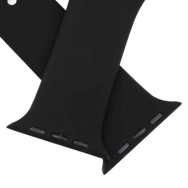 Black Plain Silicone Strap For Watch Series SE GEN 2 (42mm/44mm/45mm/46mm/49mm) - Image 2