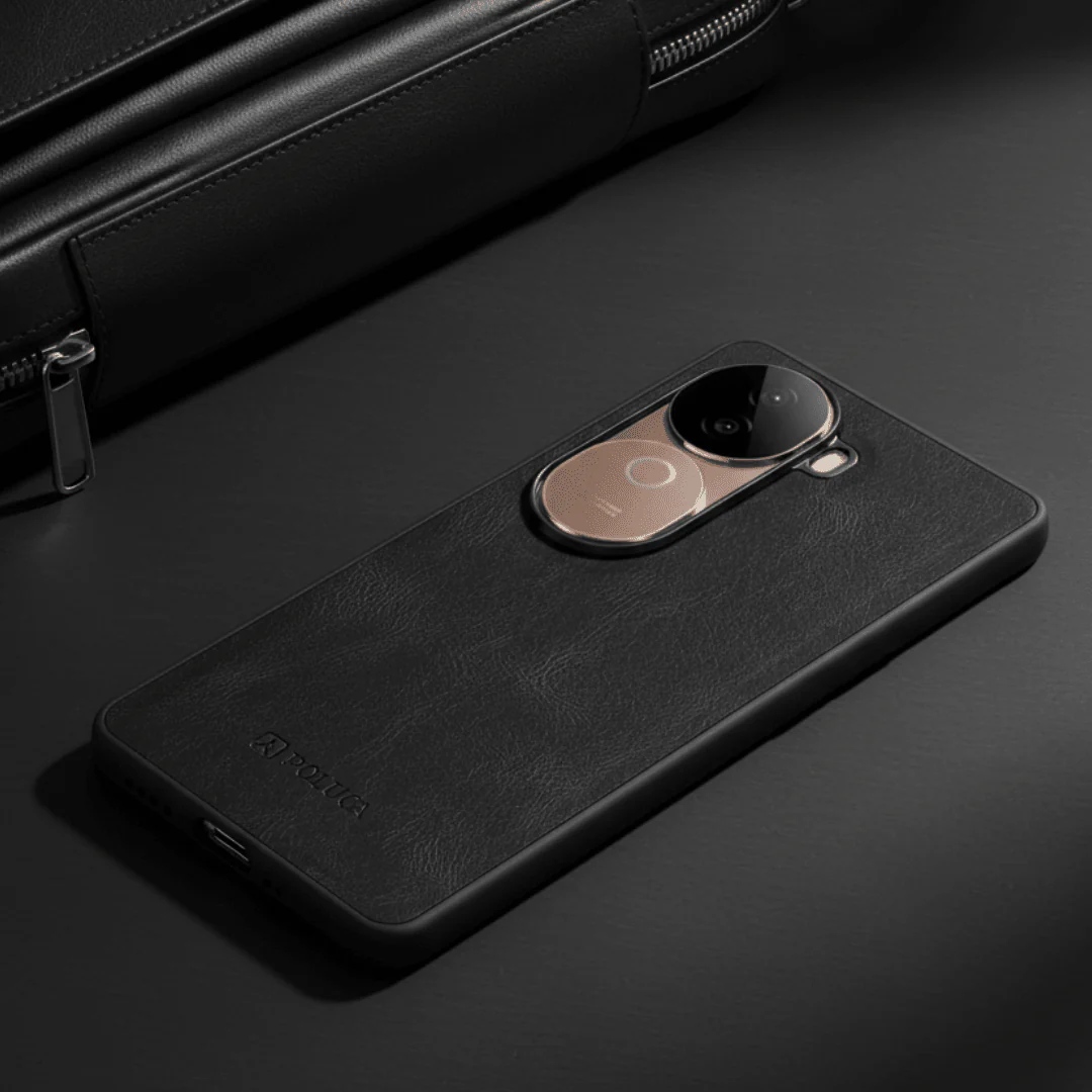 Black Standard Leather Case for Vivo V40e