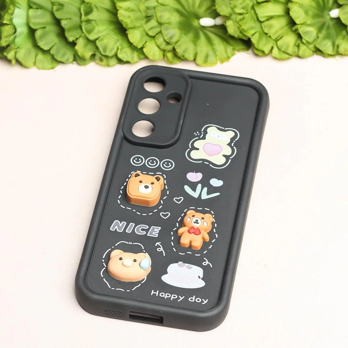 Black Nice Teddy Silicone case for Samsung A55 - Image 2