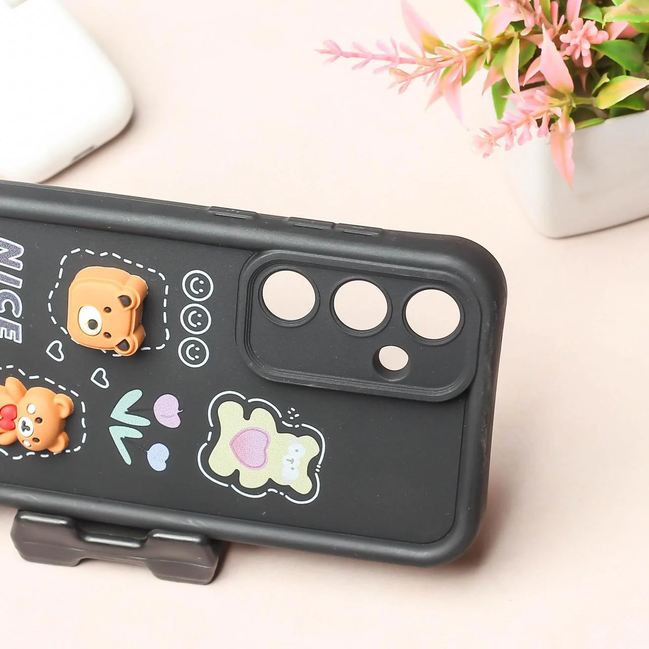 Black Nice Teddy Silicone case for Samsung A55 - Image 3