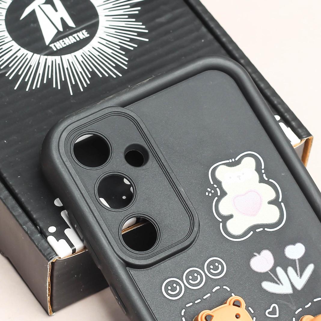 Black Nice Teddy Silicone case for Samsung A55 - Image 4
