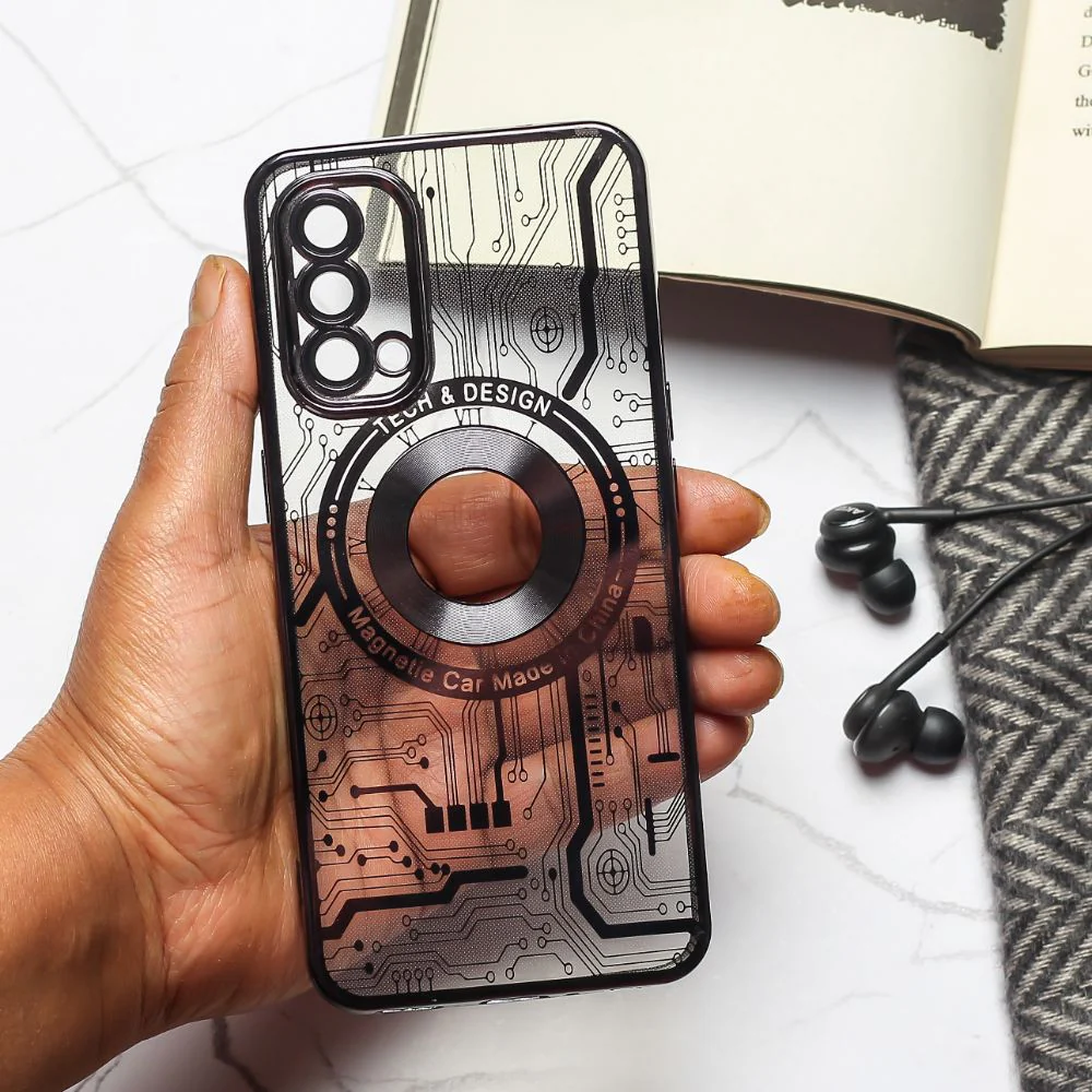 Black Watch Machine Logo Cut Transparent Case for Oneplus Nord CE
