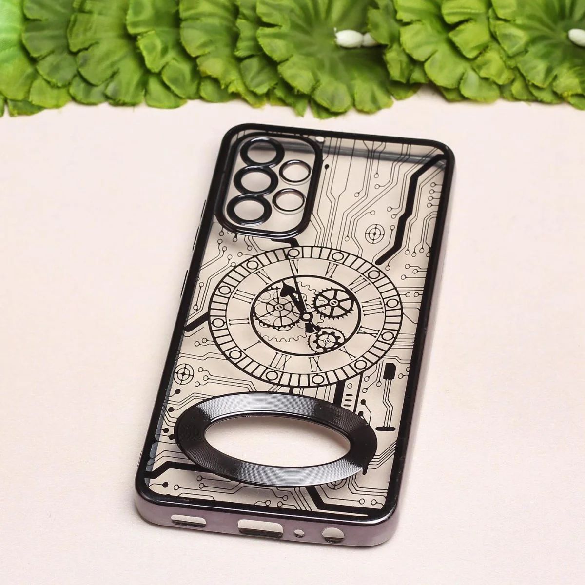 Black Watch Machine Logo Cut Transparent Case for Samsung A32 4g - Image 2