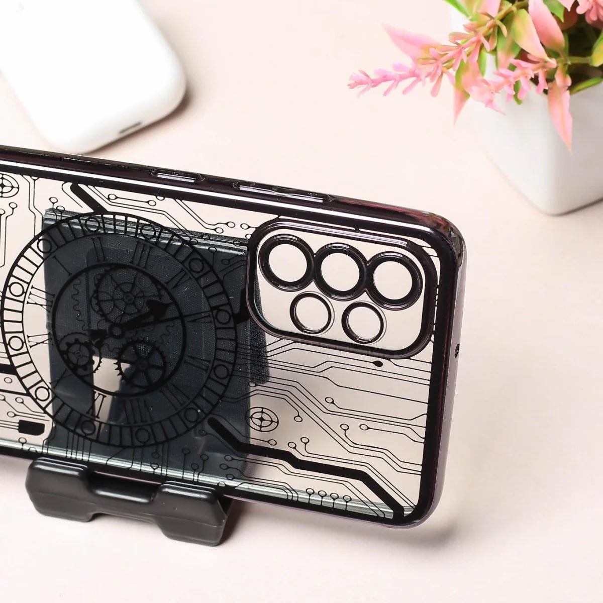 Black Watch Machine Logo Cut Transparent Case for Samsung A32 4g - Image 3