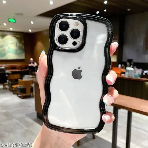 Black Zig Zag Frame  Silicon Case for Apple Iphone 12 Pro Max - Image 5