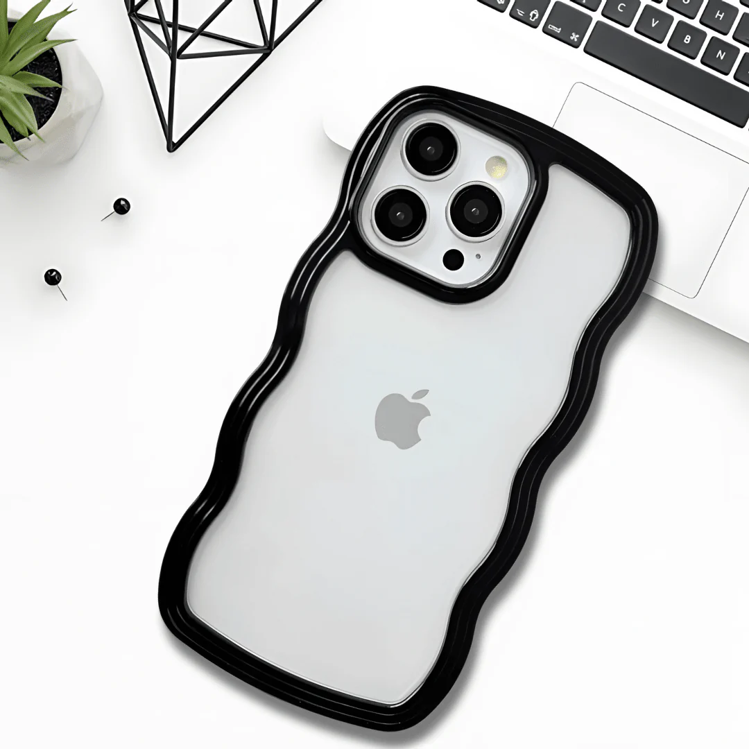 Black Zig Zag Frame Silicon Case for Apple Iphone 14 Pro Max - Image 5