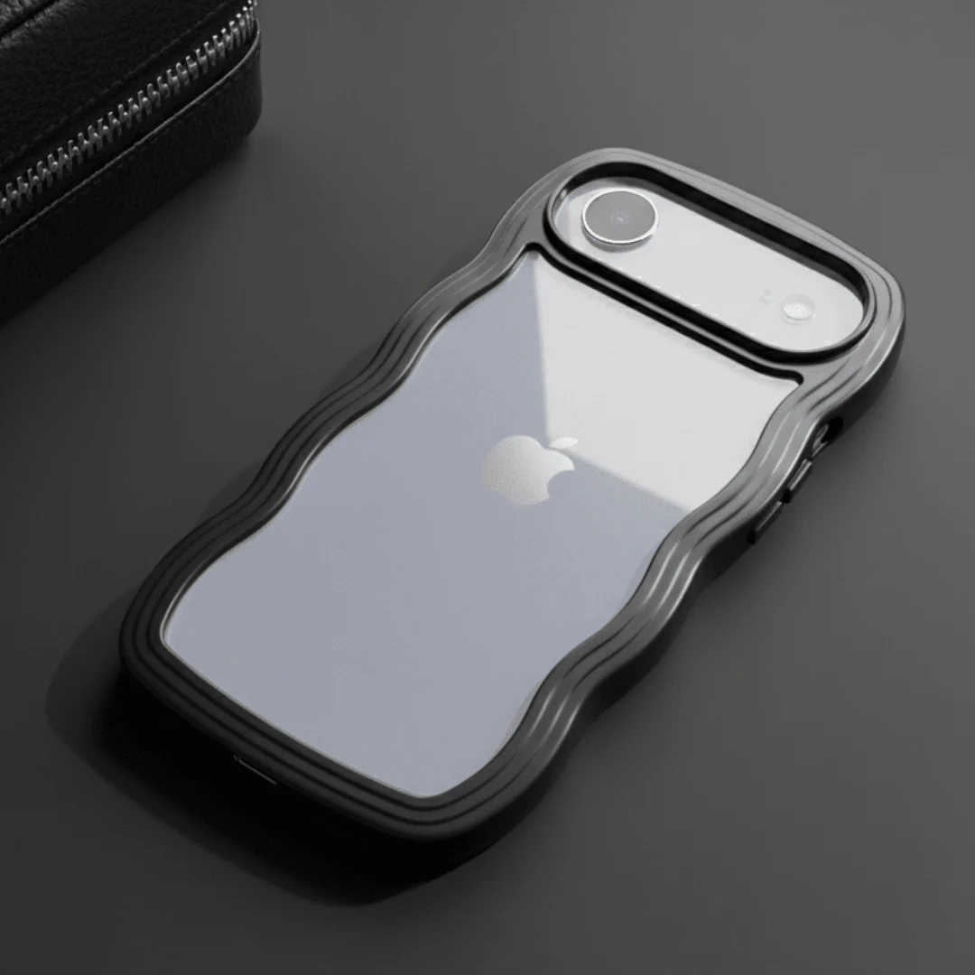 Black Zig Zag Frame  Silicon Case for Apple Iphone Air